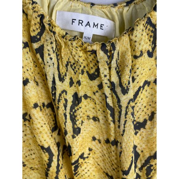 FRAME Off-The-Shoulder Billow Sleeve Top Python Pattern Size Medium‎ - Picture 6 of 10